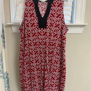 Talbots Red and Black Sleeveless Dress